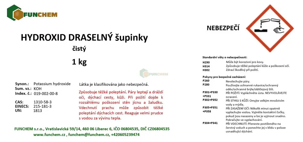 Hydroxid draselný šupinky