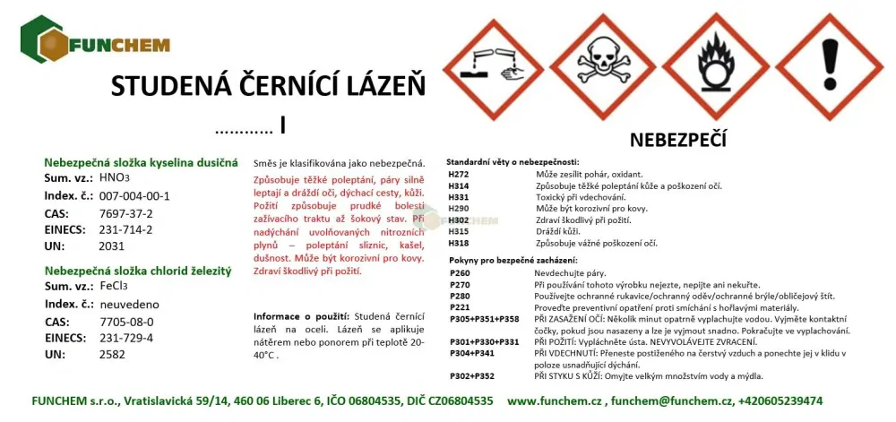 Studená černící lázeň na ocel