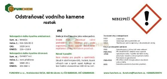Odstraňovač vodního kamene