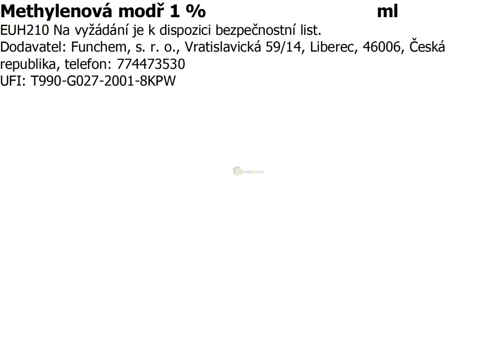 Methylénová modř roztok 1% 100 ml