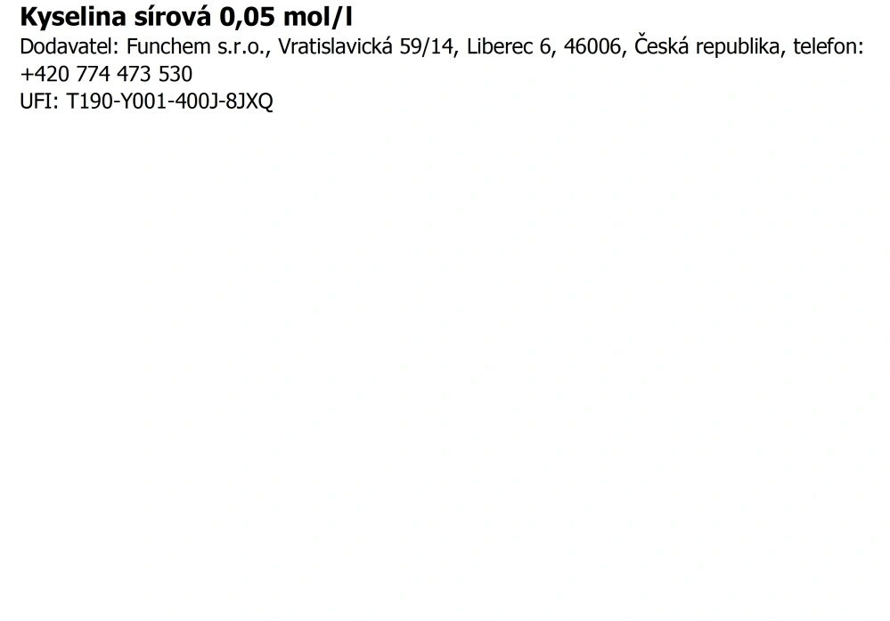 Kyselina sírová 0,05 mol/l odměrný roztok