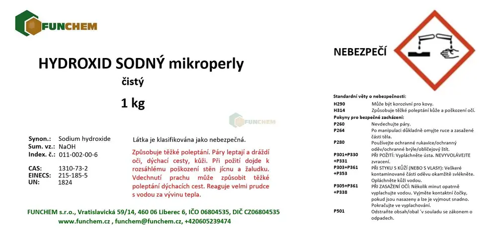 Hydroxid sodný min. 99% mikroperly