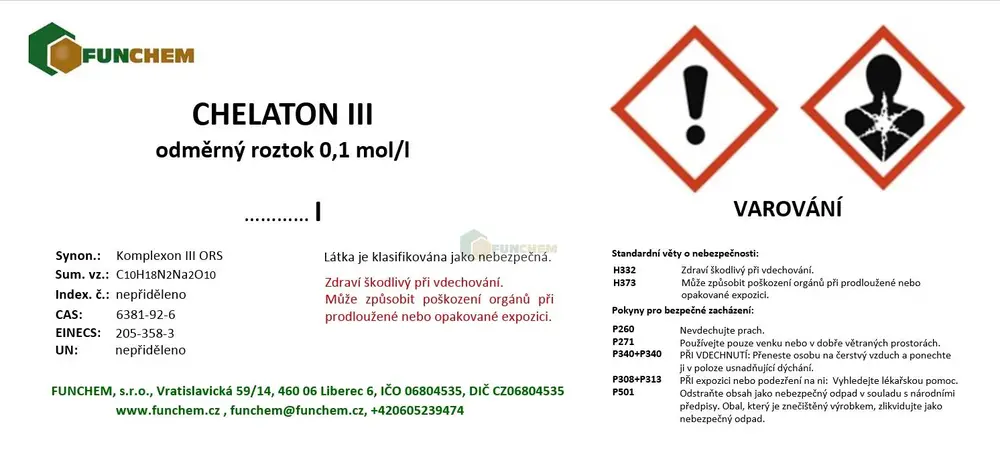 Chelaton III odměrný roztok 0,1M (10/N)