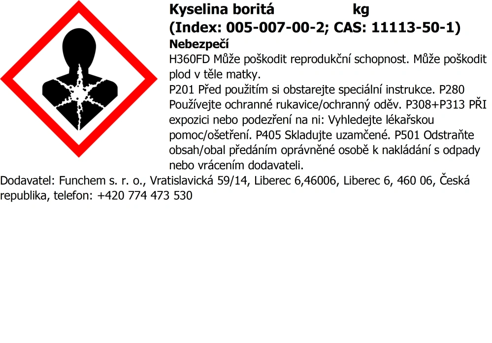 Kyselina boritá 99% OMEZENÍ