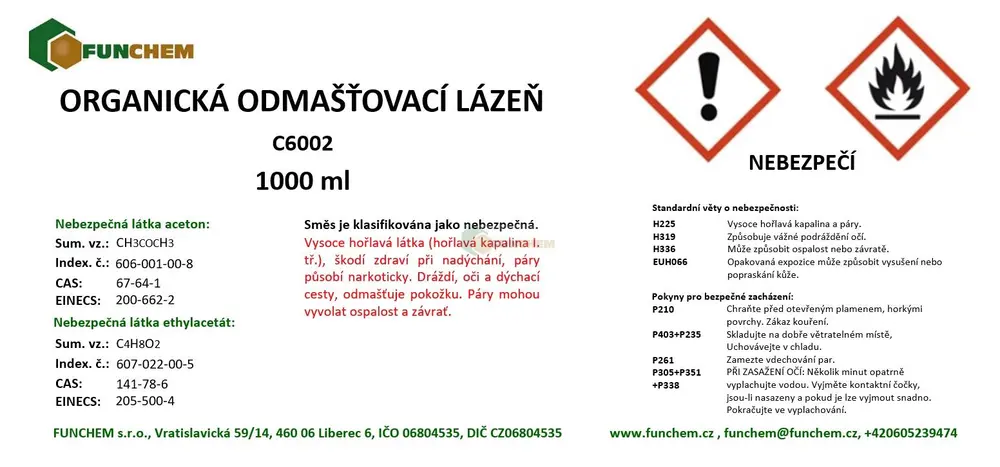 Organická odmašťovací lázeň C6002