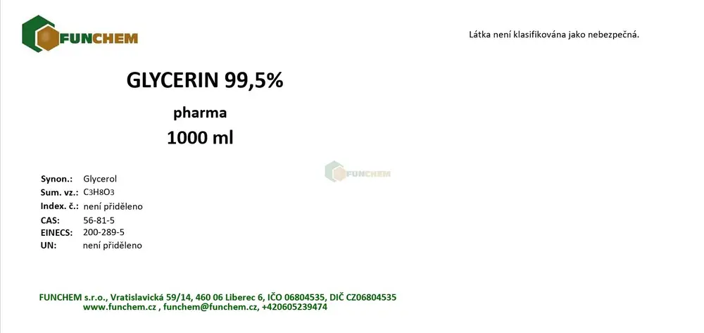 Glycerin bezvodý 99,5% pharma 1000 ml