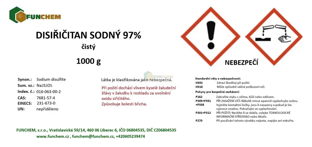 Disiřičitan sodný min. 96%