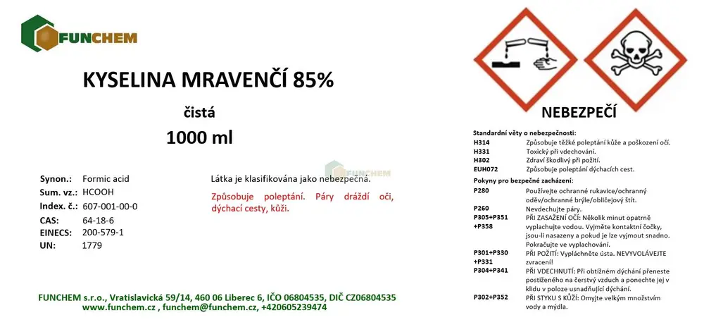 Kyselina mravenčí 85%