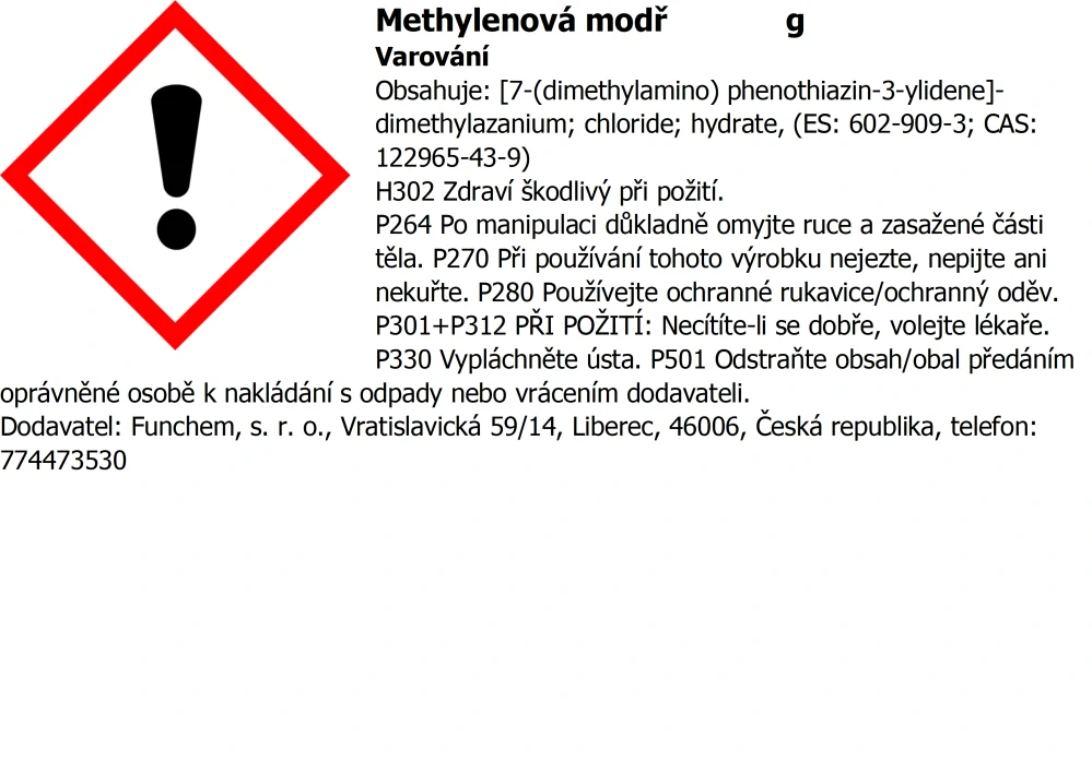 Methylénová modř p.a. 100 g prach