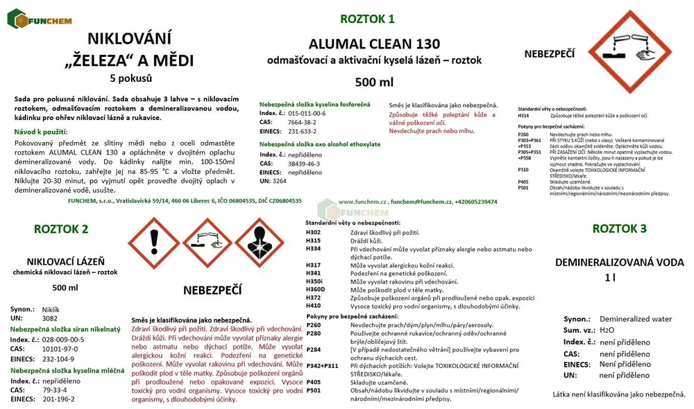 Niklování "železa" a mědi cca 5 pokusů