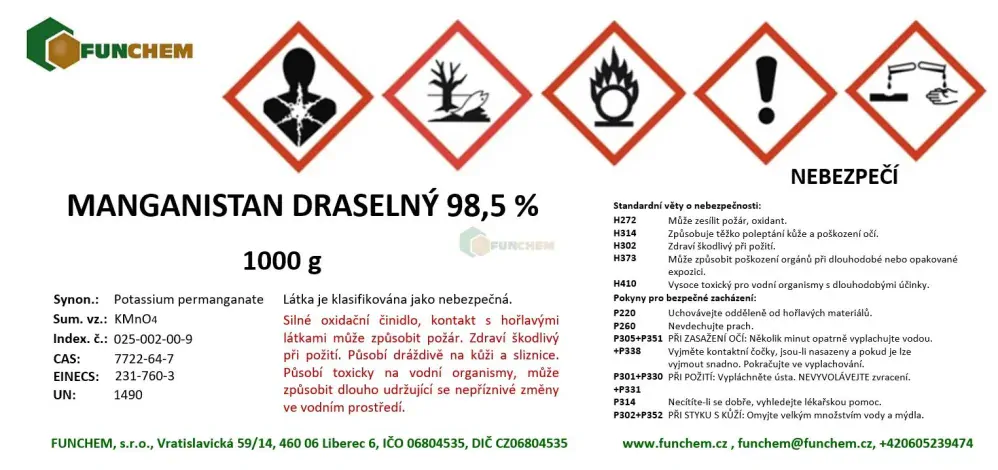Manganistan draselný 98,5 % 250g