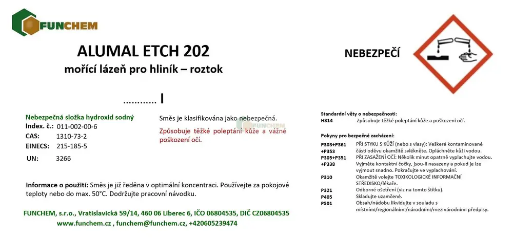 ALUMAL ETCH 202 - mořící lázeň pro hliník