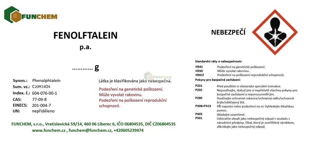 Fenolftalein prach p.a. 10 g