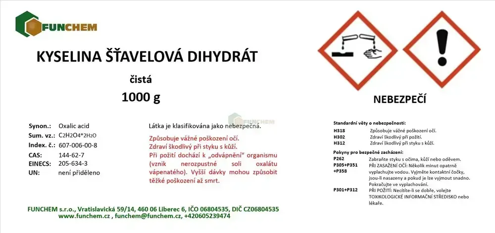 Kyselina šťavelová dihydrát č.