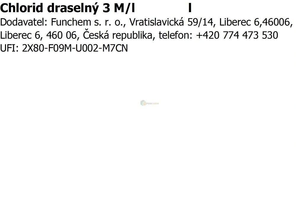 Chlorid draselný odměrný roztok 3 mol/l (3N) 1000ml