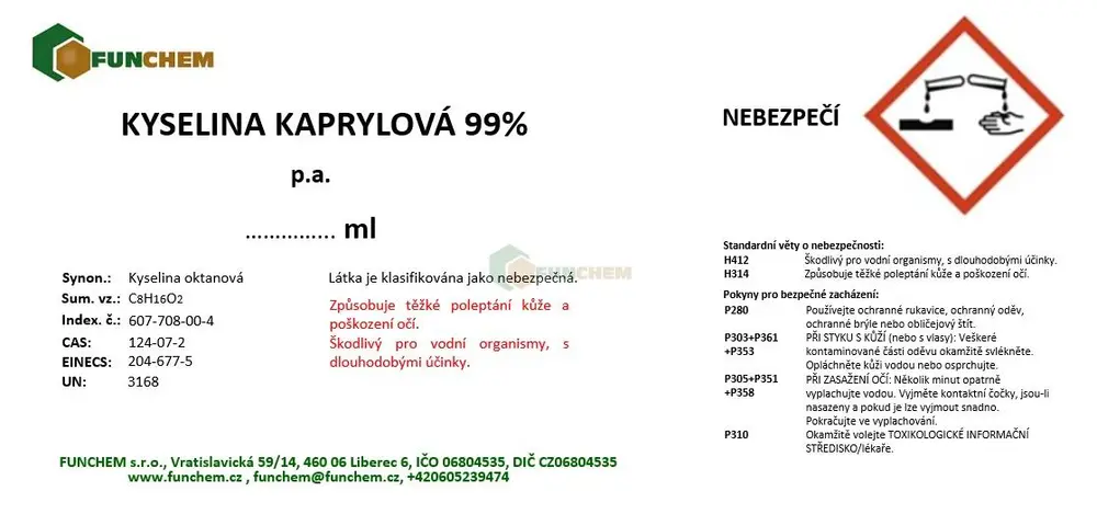 Kyselina kaprylová 98% 10 ml