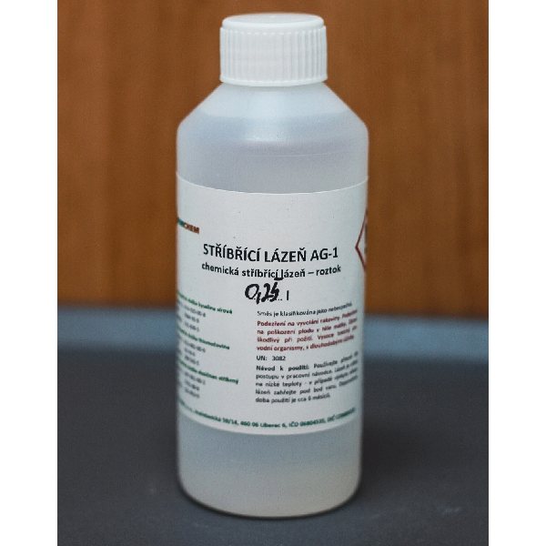 Chemická stříbřící lázeň 250 ml pro měď a slitiny mědi