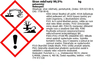 Síran měďnatý pentahydrát pro galvaniku