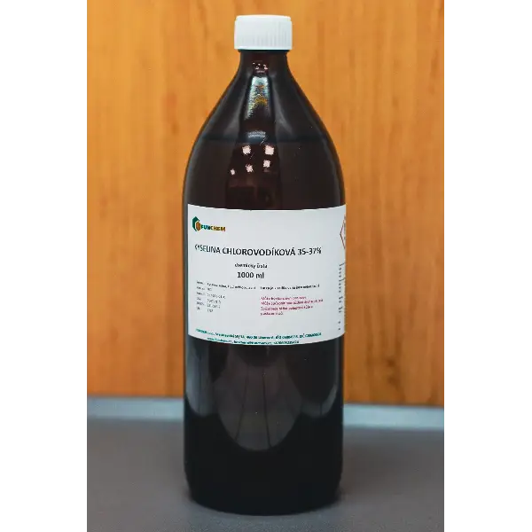 Kyselina chlorovodíková 35-37 % ve skleněném obalu 1000 ml