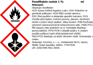 Fenolftalein roztok 1% 100 ml