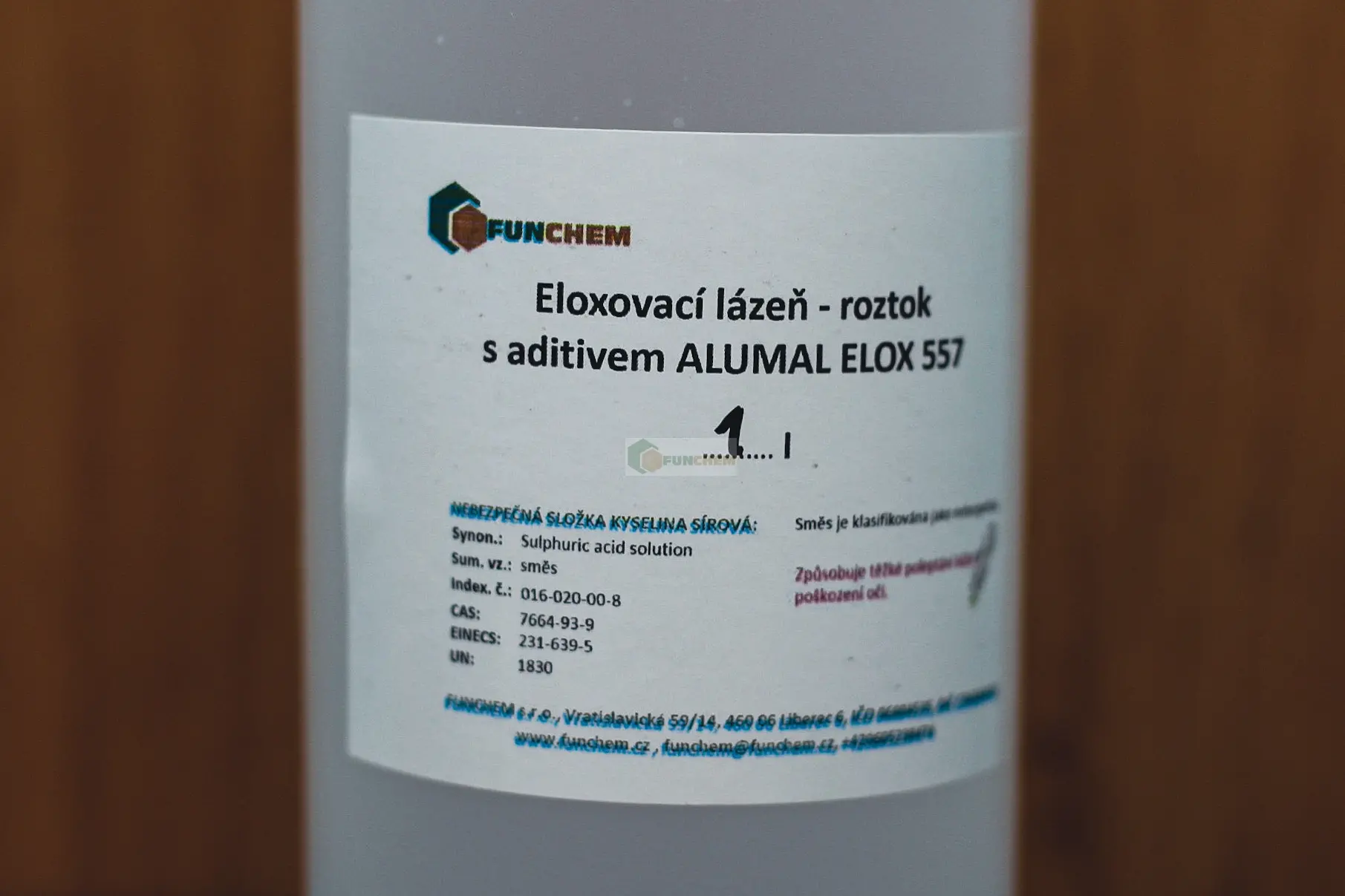 Eloxovací lázeň  - roztok s aditivem Alumal Elox 557 1l