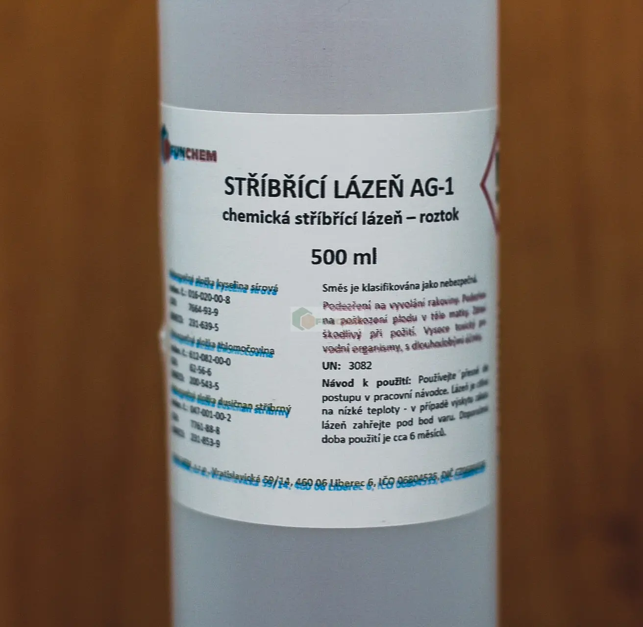 Chemická stříbřící lázeň 500 ml pro měď a slitiny mědi