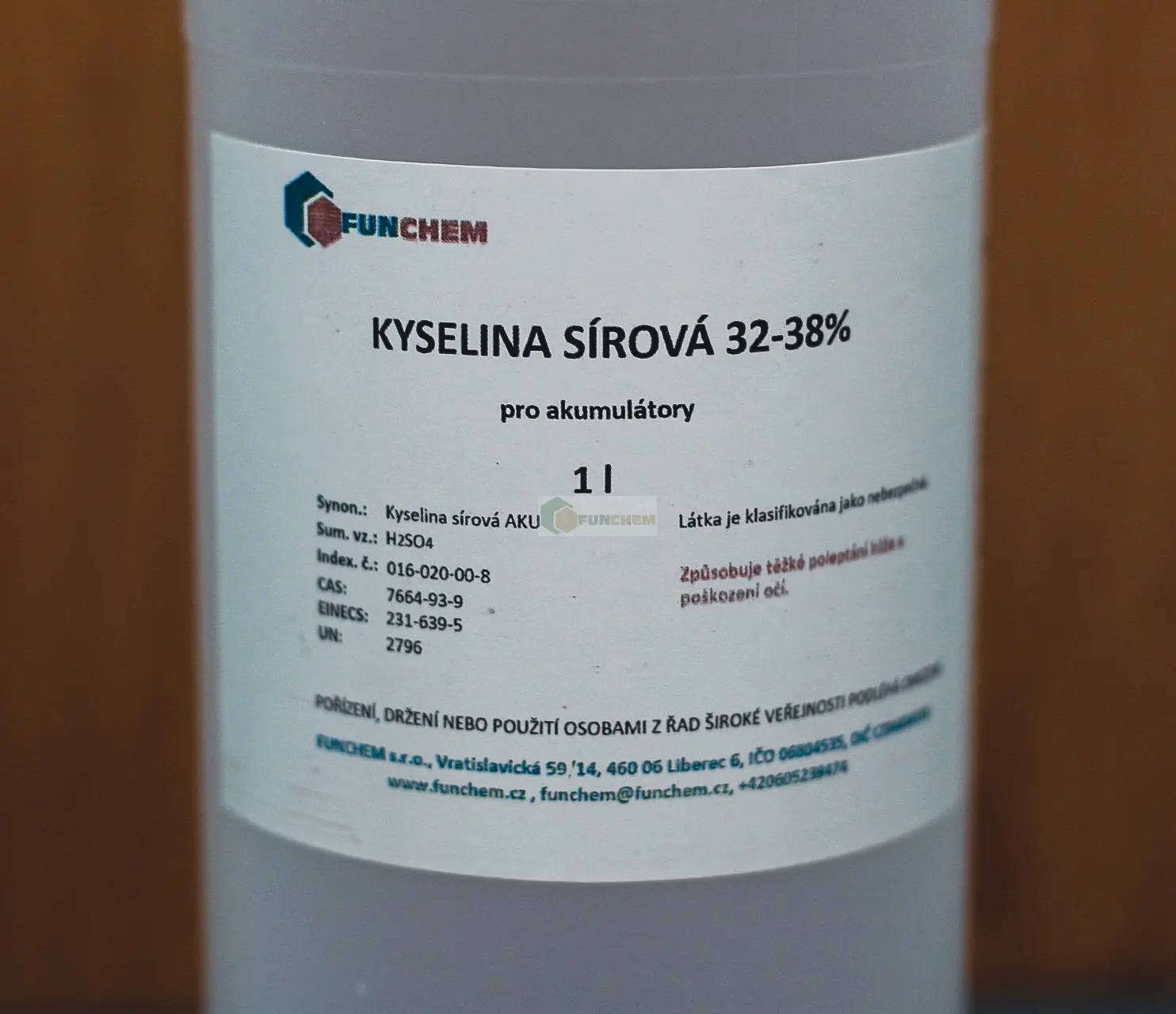 Kyselina sírová akumulátorová 32-38% OMEZENÍ