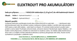 Elektrolyt do nikl-kadmiových baterií - aplikační sada pro výrobu 1000 ml elektrolytu
